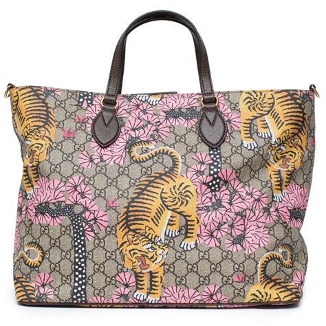 gucci bengal tote pink|Gucci tiger print.